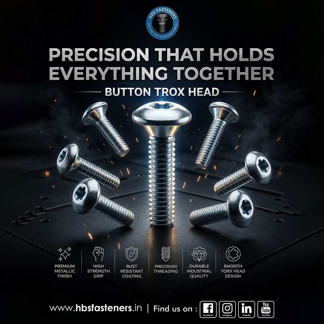 Button Torx Head Screw with Torx drive and low-profile stainless steel button head for secure industrial fastening